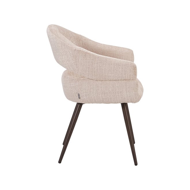 LABEL51 Eetkamerstoelen Pia - Naturel - Chenille - One Size
