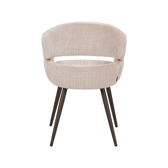 LABEL51 Eetkamerstoelen Pia - Naturel - Chenille - One Size