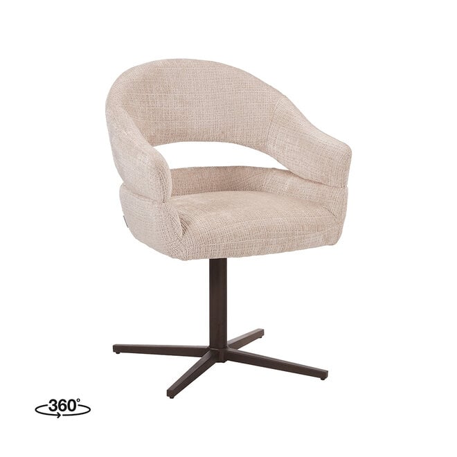 LABEL51 Eetkamerstoelen Donna - Naturel - Chenille - One Size