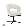 LABEL51 Eetkamerstoelen Monaco - Naturel - Geweven - Zwart Metalen Frame