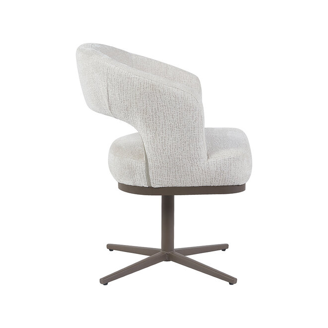 LABEL51 Eetkamerstoelen Monaco - Naturel - Geweven - Taupe Metalen Frame