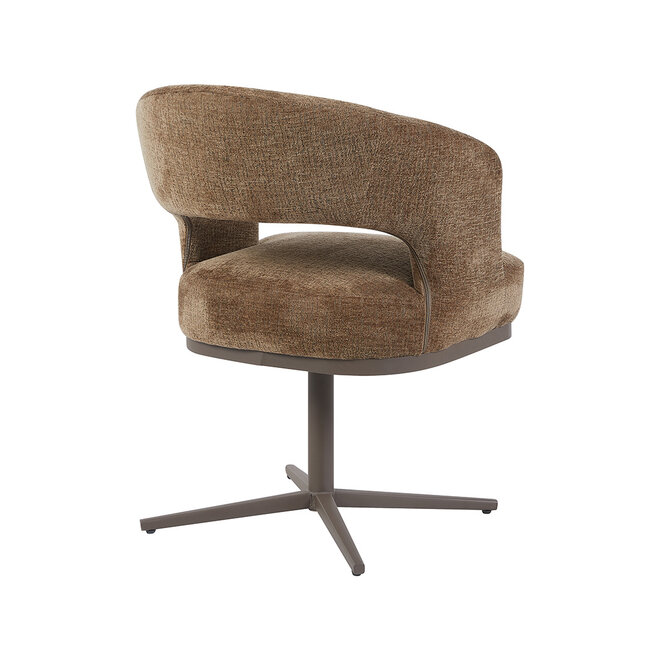 LABEL51 Eetkamerstoelen Monaco - Taupe - Geweven - Taupe Metalen Frame