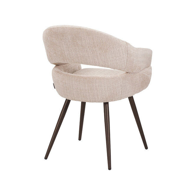 LABEL51 Eetkamerstoelen Pia - Naturel - Chenille - One Size