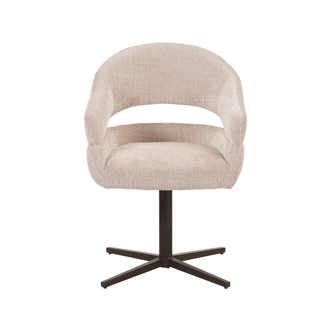 LABEL51 Eetkamerstoelen Donna - Naturel - Chenille - One Size