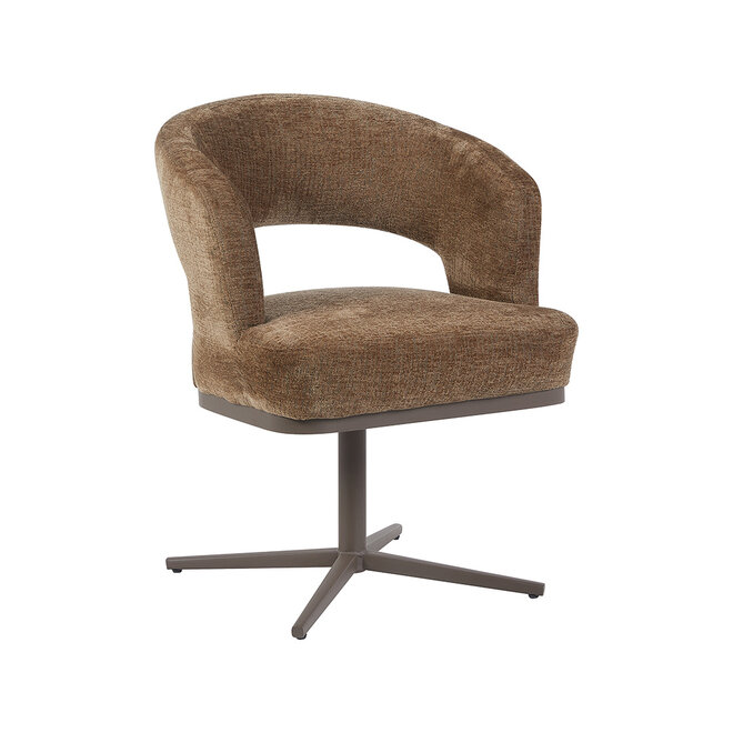 LABEL51 Eetkamerstoelen Monaco - Taupe - Geweven - Taupe Metalen Frame