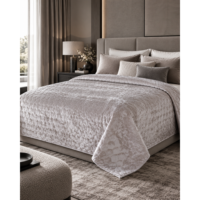 Beddensprei licht grijs 240x280 cm