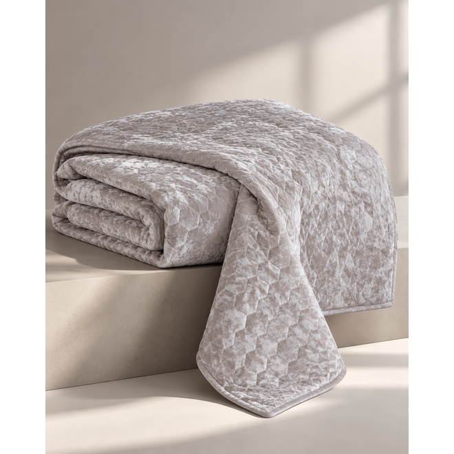 Beddensprei licht grijs 240x280 cm