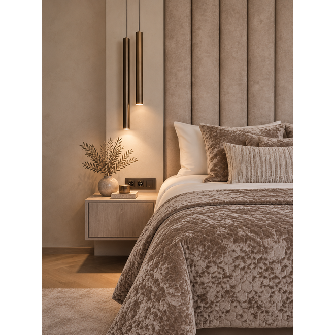 Beddensprei Taupe 240x280 cm