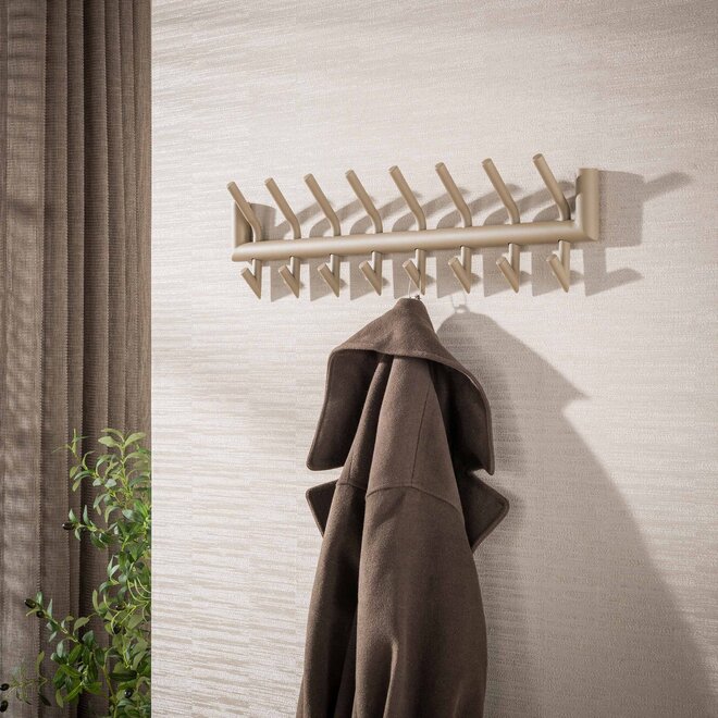 Kapstok Tubo 2x8 haken / Beige