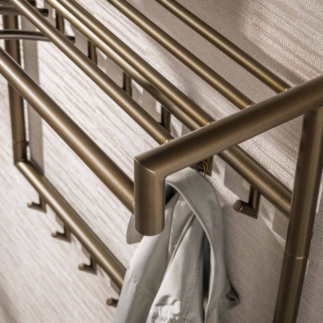 Kapstok Tubo hoog 2x7 haken / Drift brown