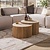 Salontafel Ceramo half rond set van 2 / 3D keramiek travertin