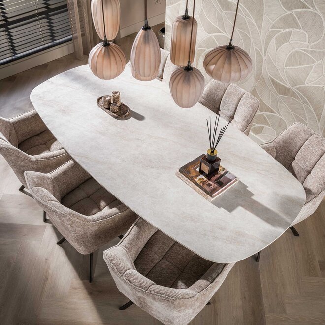 Eettafel Ceramo Centro deens ovaal 215cm / 3D keramiek Taj Mahal