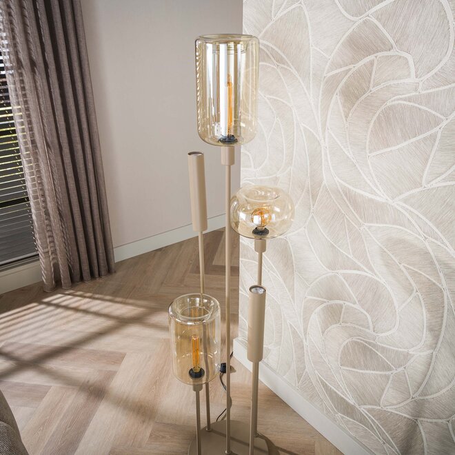 Vloerlamp Serene switch getrapt 2+3-lichts / Beige