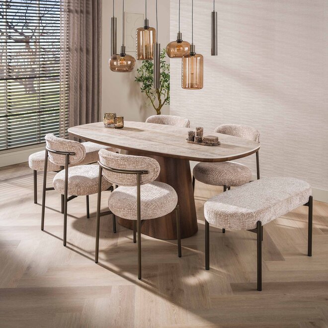 Hanglamp Serene 4+3-lichts / Sienna bruin