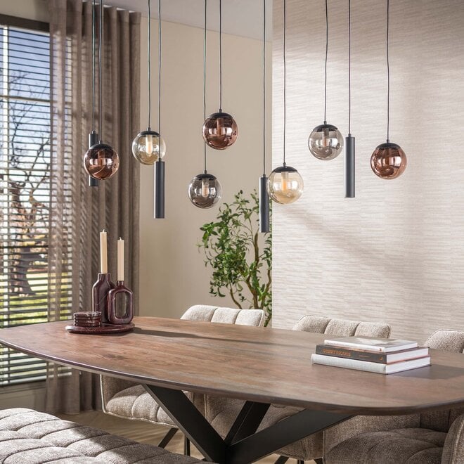 Hanglamp Orb 6+5-lichts / Zwart