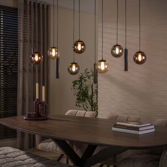 Hanglamp Orb 6+5-lichts / Zwart