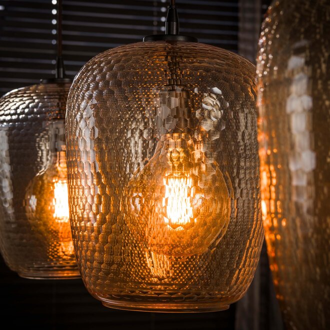 Hanglamp Python 3-lichts / Amber glas