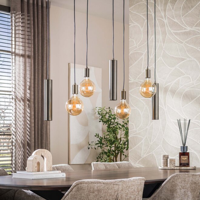 Hanglamp Senso 4+3-lichts / Sienna bruin