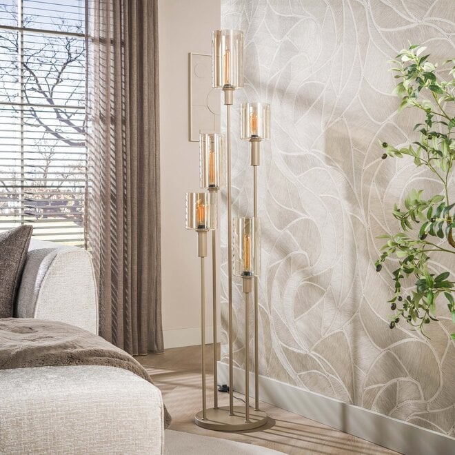 Vloerlamp Sepiora 5-lichts / Beige