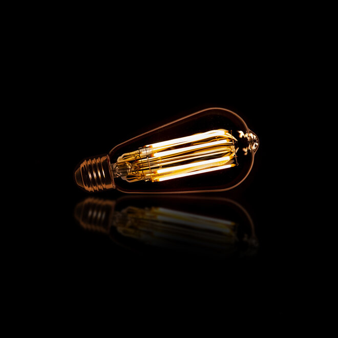 Lichtbron LED [ST64] filament druppel / Amber glas