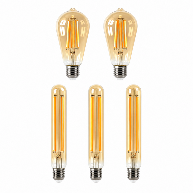 2x buis-lichtbron + 3x druppel-lichtbron