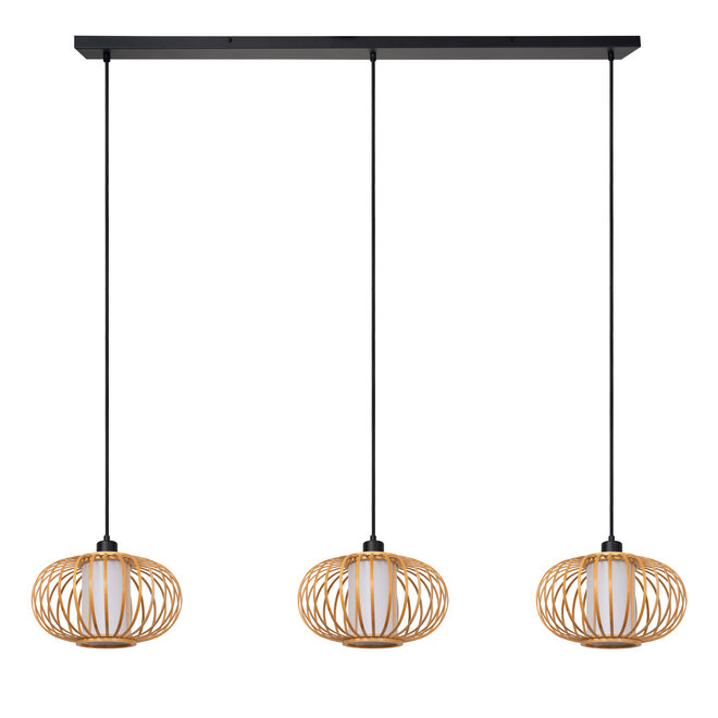 THULINE - Hanglamp - 3xE27 - Lichte houtlook - Essential