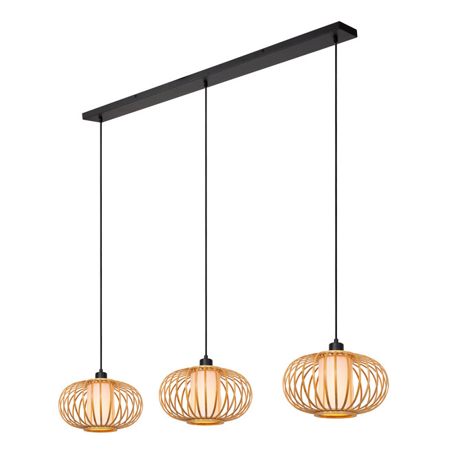 THULINE - Hanglamp - 3xE27 - Lichte houtlook - Essential