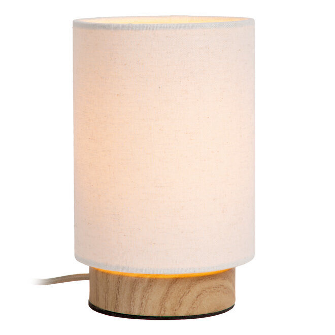 ALBANE - Tafellamp - Ø 12 cm - 1xE14 - Lichte houtlook - Essential
