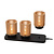 KIM - Oplaadbare Tafellamp - Accu/Batterij - Ø 8 cm - LED 3 StepDim - Lichte houtlook - Set van 3 - Essential