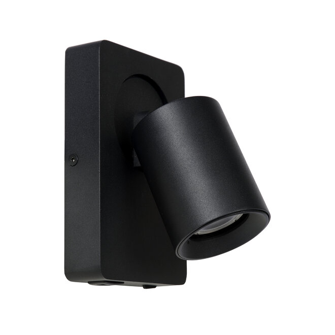 NIGEL - Bedlamp / Wandlamp - LED Dim to warm - CCT - GU10 (MR16) - 1x5W 2200K/3000K - Met USB oplaadpunt - Zwart