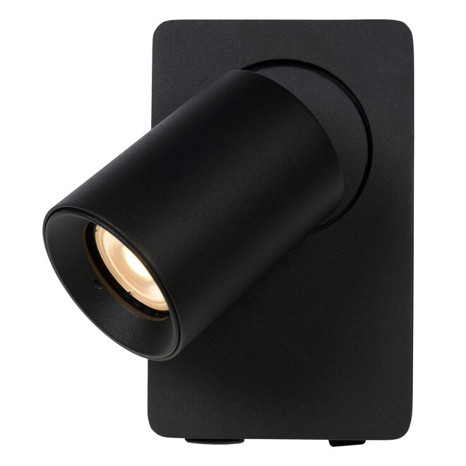 NIGEL - Bedlamp / Wandlamp - LED Dim to warm - CCT - GU10 (MR16) - 1x5W 2200K/3000K - Met USB oplaadpunt - Zwart