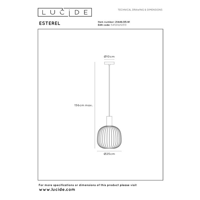 ESTEREL - Hanglamp - Ø 25 cm - 1xGU10 (MR11) - Taupe - Essential