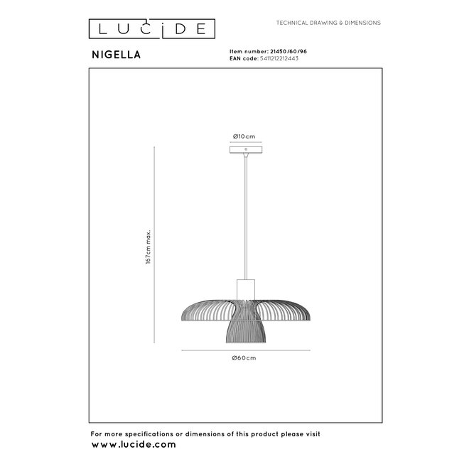 NIGELLA - Hanglamp - Ø 60 cm - 1xGU10 (MR16) - Koffie - Essential