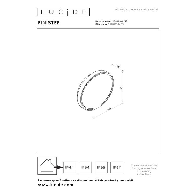 FINISTER - Wandlamp Binnen/Buiten - Ø 13 cm - LED - 1x6W 2700K - IP54 - Roest bruin - Essential