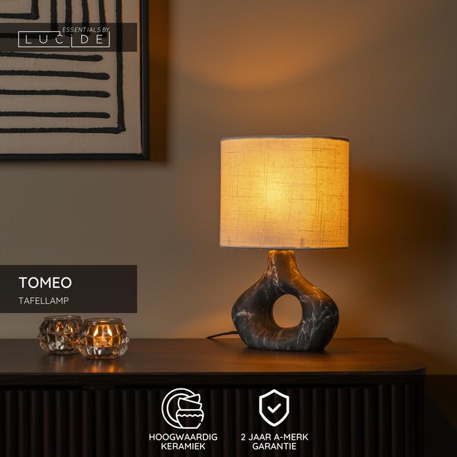 TOMEO - Tafellamp - 1xE14 - Zwart - Essential