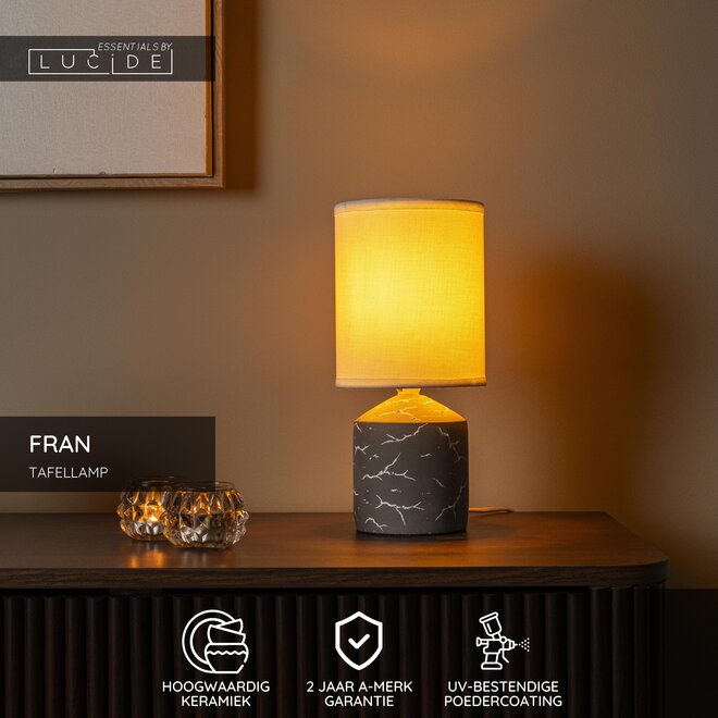 FRAN - Tafellamp - Ø 13 cm - 1xE14 - Taupe - Essential