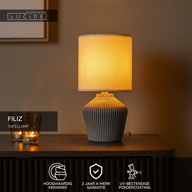FILIZ - Tafellamp - Ø 16 cm - 1xE14 - Taupe - Essential