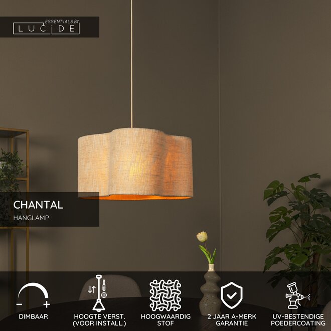 CHANTAL - Hanglamp - 1xE27 - Beige - Essential