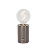 VIVO - Oplaadbare Tafellamp - Accu/Batterij - Ø 8 cm - LED Dimb. - E27 - 1x1W 2700K - Mat zwart chroom