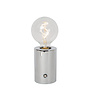 VIVO - Oplaadbare Tafellamp - Accu/Batterij - Ø 8 cm - LED Dimb. - E27 - 1x1W 2700K - Chroom