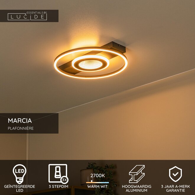 MARCIA - Plafonnière - LED 3 StepDim - 1x32W 2700K - Zwart - Essential