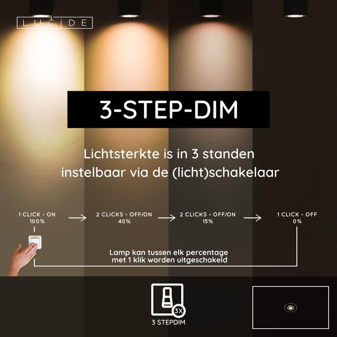 MARCIA - Plafonnière - LED 3 StepDim - 1x32W 2700K - Zwart - Essential