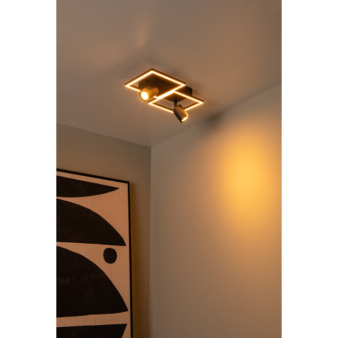 ARIANNE - Plafonnière - LED - 2xGeïntegreerde LED - 2xGU10 - CCT - Zwart