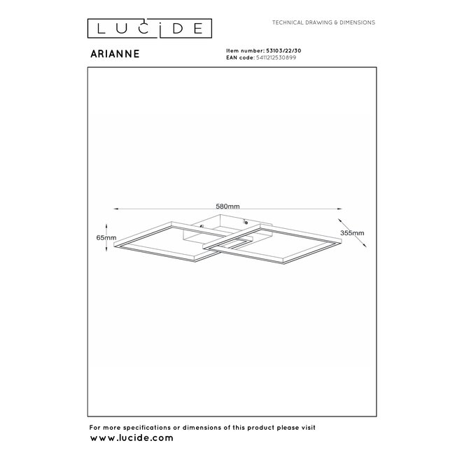 ARIANNE - Plafonnière - LED - CCT - 1x23W 2700K/4000K - Zwart
