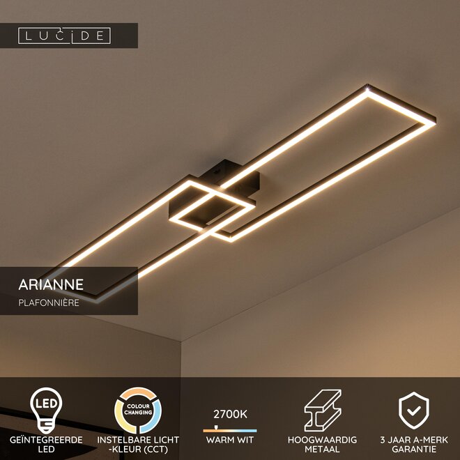 ARIANNE - Plafonnière - LED - CCT - 1x23W 2700K/4000K - Zwart