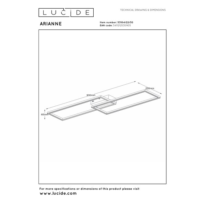 ARIANNE - Plafonnière - LED - CCT - 1x23W 2700K/4000K - Zwart