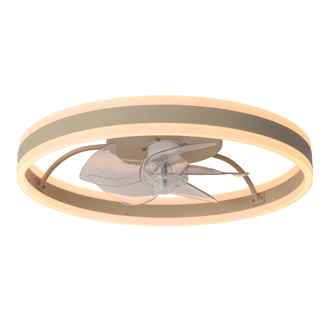 KARRUSEL - Plafondventilator met lamp - Ø 50 cm - LED Dimb. - CCT - 1x36W 2200K/2700K/3000K - Taupe - Essential