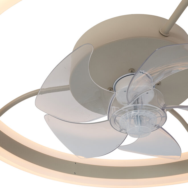 KARRUSEL - Plafondventilator met lamp - Ø 50 cm - LED Dimb. - CCT - 1x36W 2200K/2700K/3000K - Taupe - Essential