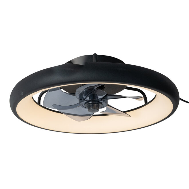 KARRUSEL - Plafondventilator met lamp - Ø 48 cm - LED Dimb. - CCT - 1x36W 2200K/2700K/3000K - Zwart - Essential