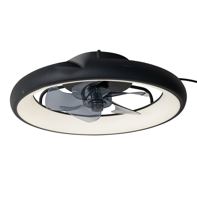KARRUSEL - Plafondventilator met lamp - Ø 48 cm - LED Dimb. - CCT - 1x36W 2200K/2700K/3000K - Zwart - Essential